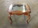 Wooden Coffee Table With Glass Top