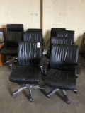 Lot of Leather Rolling Office Style Chairs