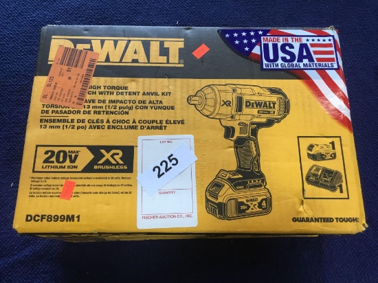 20v Dewalt 1/2in. Drive Cordless High Torque Impact Wrench With Detent Anvil Kit