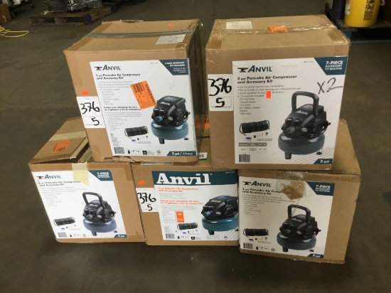 (5) Anvil 2 Gallon Pancake Air Compressor and Accessory Kit