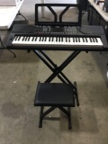 SawTooth 61-Key Portable Keyboard with Stand and Stool