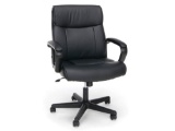 Black Leather Executive Rolling Office Chair with Arms