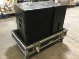 A and S Flight/Road Case With Casters and (2) 15in. Live Sound Speakers