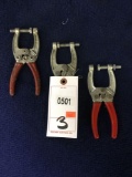 (3) Squeeze Action Clamps