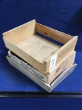 Lot of (3) Wooden Crate Trays