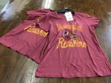 (2) NFL Team Apparel Womens XL Washington Redskins T-Shirts