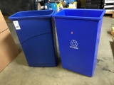 Lot of (2) 23-Gallon Heavy Duty Office Recycling Containers
