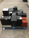 Lot of Assorted Home Sound System Speakers, Subwoofers Etc.