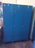 1 set of 3 blue lockers