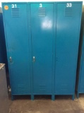 1 set of 3 blue lockers