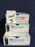 (3) Midland Handheld Portable CB Radios