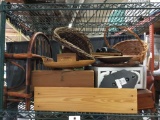 Shelf Lot of Assorted Decorative Wood Display Pieces