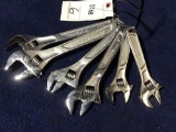 (6) Assorted Size Husky Adjustable End Wrenches
