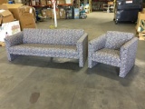 Matching Floral Print Couch and Chair Set