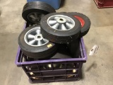 Lot of Assorted Size Rubber Utility Wheels