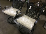 (2) Cast Aluminum Outdoor Spinning Chairs