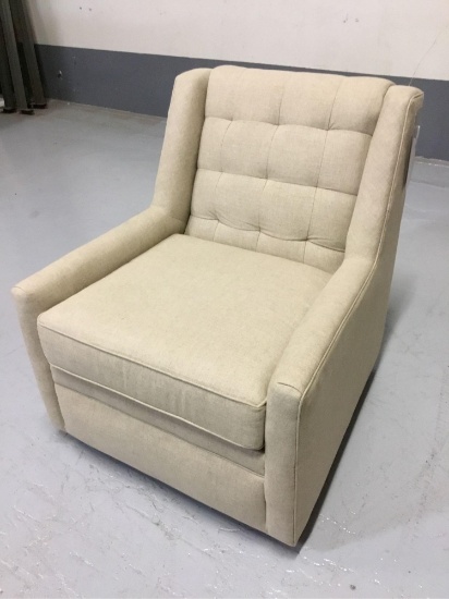 Klaussner Midtown Swivel Glider Tan Fabric Chair