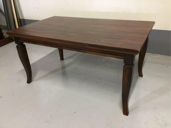 Dark Brown Solid-Wood Dining Table