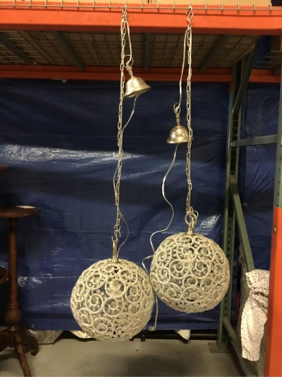 (2) Hanging Decorative 120v Chandelier Globes