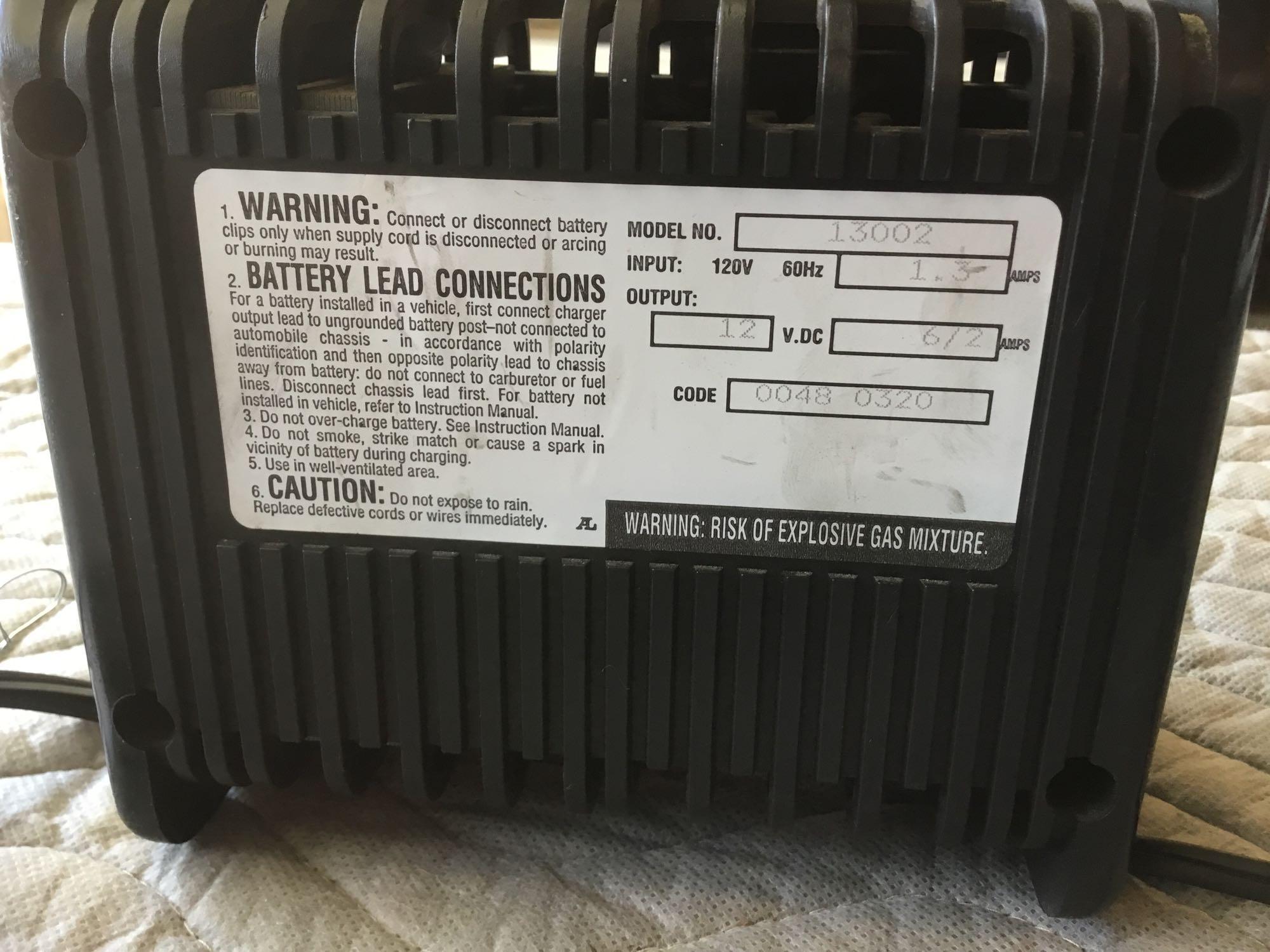 Exide 12 Volt 6/2 AMP. Manual Battery Charger | Proxibid