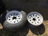 15in. Trailer Tire and Rim and Extra Rim