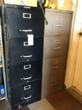 (2) Metal 4 Drawer Vertical File Cabinets