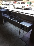 Stainless steel four compartment bar sink