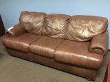 Serta Brown Leather Sofa Sleeper