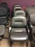 Lot of (4) Black-Leather Stationary Chairs