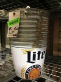 Lot of (24) Miller Light Metal Beer Buckets