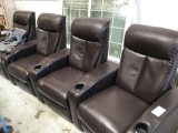 Leather Power Reclining Theatre Style Seating Chairs ***ALL WORKING***