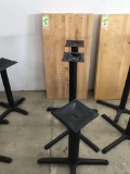 (3) Wooden Table Tops With (3) Metal Table Bases