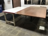 Lot of (3) Assorted Size Wood Top Utility Tables