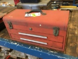 Small Metal Toolbox with Assorted Hand Tools