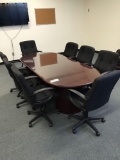 Lot of Cherrywood Conference Table With (8) Chairs