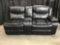 Black Leather Sofa with LED Lights