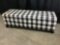 Noble House Cleo Black and White Checkerboard Fabric Storage Bench