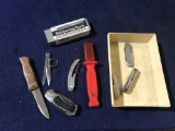 Lot of Assorted Pocketknives and Sharpening Stone