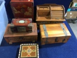 Lot of Assorted Small Wooden Chests
