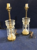 Lot of (2) Antique Glass Lamps