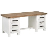 71in. Stone & Beam Barrett Reclaimed Wood 6-Drawer Desk