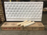 Meridian King Bed w/White Leather Headboard and Footboard