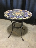 Hampton Bay Glass Mosaic Art 28 in. Outdoor Bistro Table