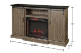 Home Decorators Collection Chestnut Hill 68 in. TV Stand Electric Fireplace with Sliding Barn Door
