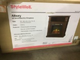 StyleWell Albury Freestanding Compact Infrared Electric Fireplace in Cherry