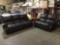 Brown Leather Reclining Sofa and Loveseat Set