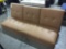 Brown Leather Low Profile Convertible Sofa