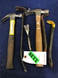 Lot of Assorted Hammers and Crowbars