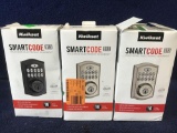 (3) Kwikset SmartCode 913 Single Cylinder Electronic Deadbolt Featuring SmartKey Security