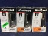 (2) Kwikset Limited Edition Satin Nickel Single Cylinder Contemporary Square Touchscreen Deadbolt